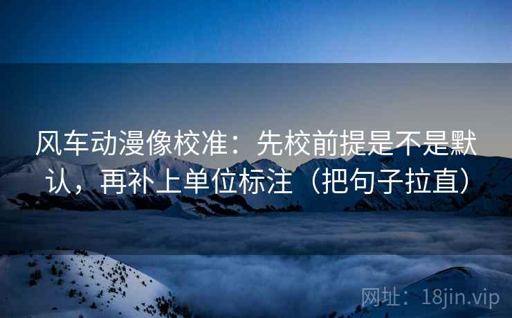 风车动漫像校准：先校前提是不是默认，再补上单位标注（把句子拉直）