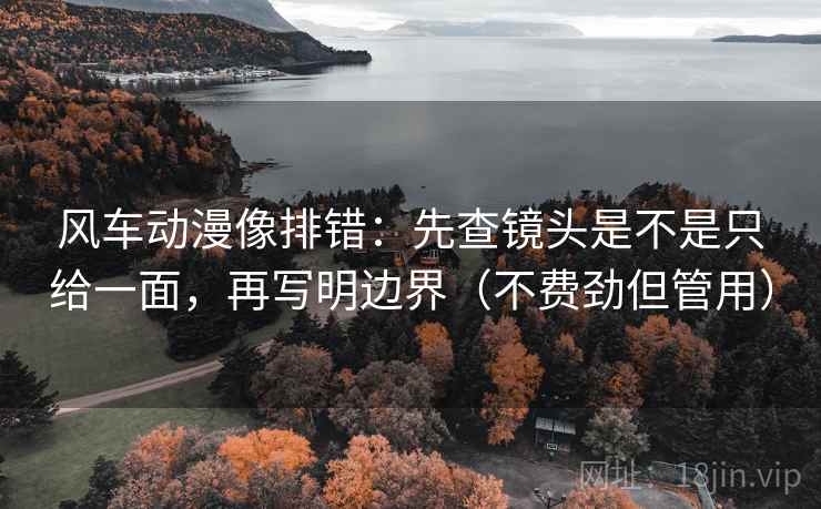 风车动漫像排错：先查镜头是不是只给一面，再写明边界（不费劲但管用）