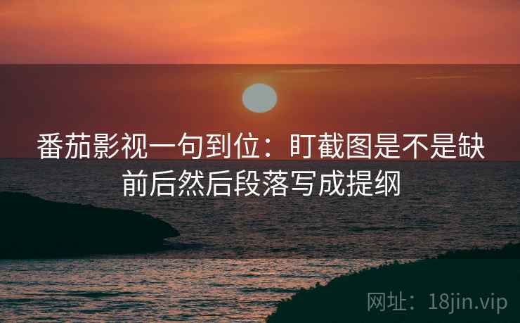 番茄影视一句到位：盯截图是不是缺前后然后段落写成提纲