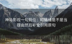神马影视一句到位：盯情绪是不是当理由然后补全引用原句