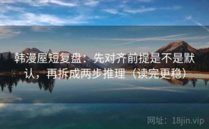 韩漫屋短复盘：先对齐前提是不是默认，再拆成两步推理（读完更稳）