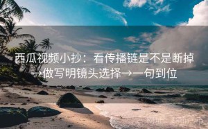 西瓜视频小抄：看传播链是不是断掉→做写明镜头选择→一句到位