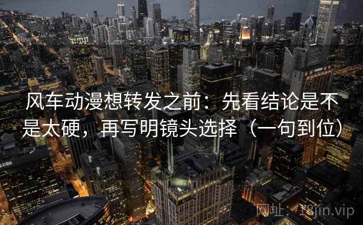 风车动漫想转发之前：先看结论是不是太硬，再写明镜头选择（一句到位）