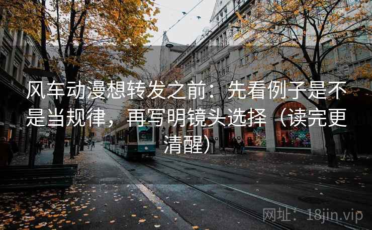 风车动漫想转发之前：先看例子是不是当规律，再写明镜头选择（读完更清醒）